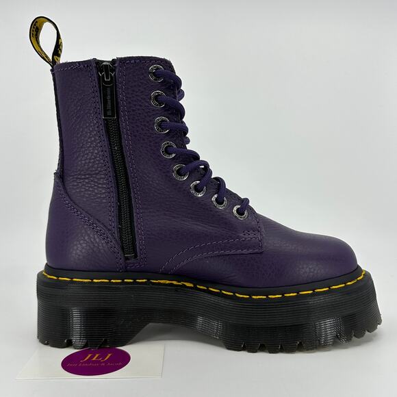 Dr. Martens Women's Jadon III Rick Purple Pisa Leather Platform Boots Size 5 - Picture 7 of 11